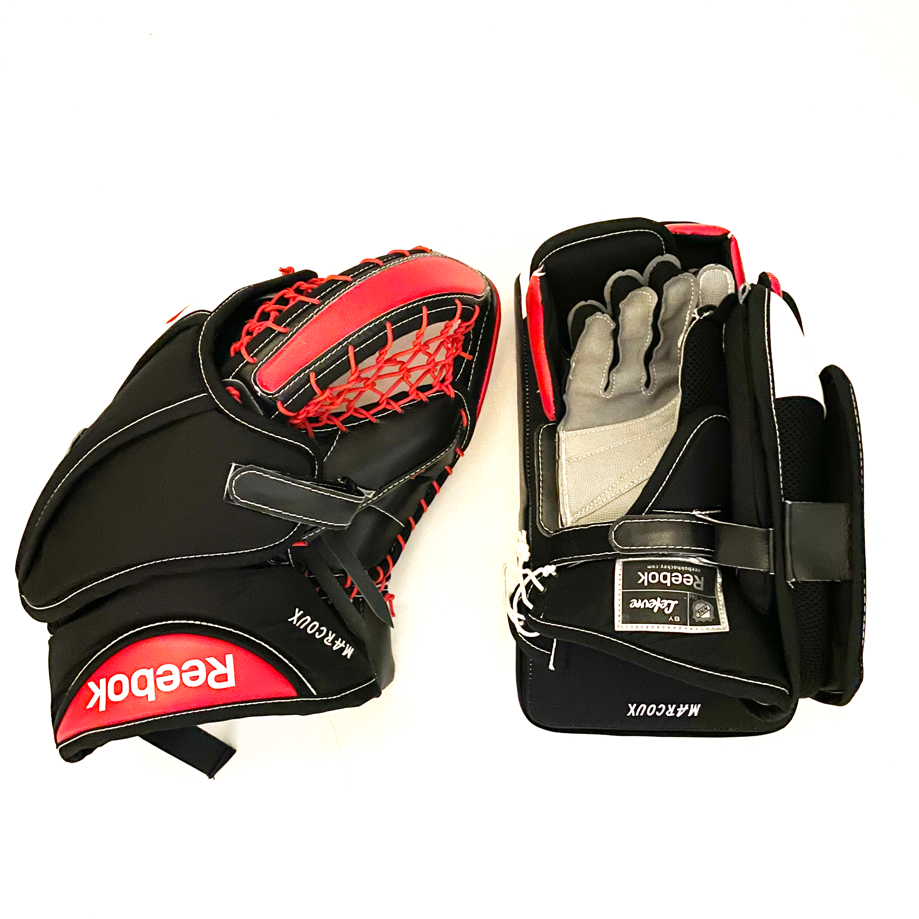 Reebok Premier - Ensemble de gants de gardien Pro Stock neufs (noir/blanc/rouge)